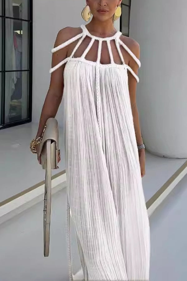 Vestido Maxi de Lino con Trenzas - Elegancia en Movimiento